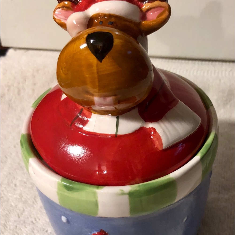 Christmas Reindeer Jar With Lid By Royal Norfolk